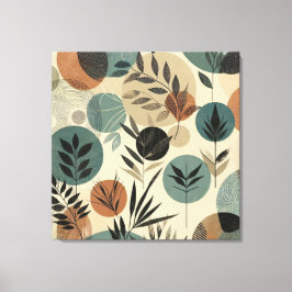 Minimalistisk konst med grönsakslinje med jordnära canvastryck