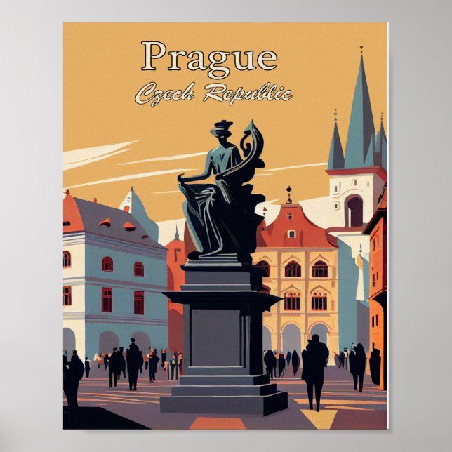 Minimalistisk konst Poster i Prag i Tjeckien (Framsidan)