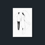 Minimalistisk konst Romantic Couple Holding Händer Canvastryck<br><div class="desc">Detta minimalistkonststycke har sträckt ut kanvastrycket och skildrar ett romantiskt par som går hand i hand och på ett vackert sätt symboliserar kärlek och tillsammans. Elegant linjer, som flödar, är en enkel och djupgående bild av tillgivenheten som skapar en känslomässig och lugn stämning. Den hjärtformade linjen som omger paret tillför...</div>