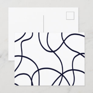 Minimalistisk konst svart och vit vykort