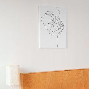 Minimalistisk konst Teckning i en kvinnlig mur Pos Poster