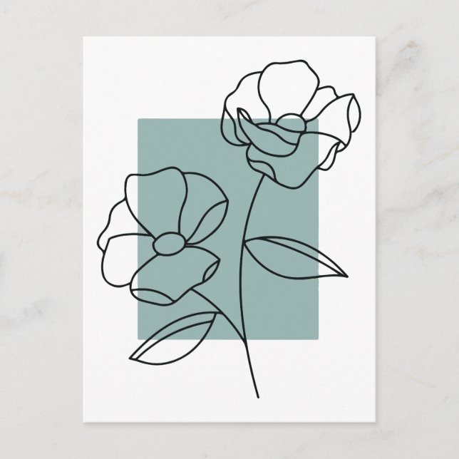 Minimalistisk konstblomma vykort (Framsida)