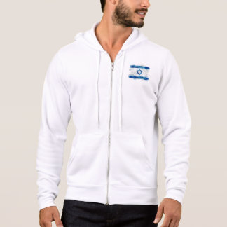 Minimalistisk konstnärlig israelisk flagg zip hood t shirt