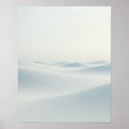 Minimalistisk konsttryck av vinterlandskap med snö poster