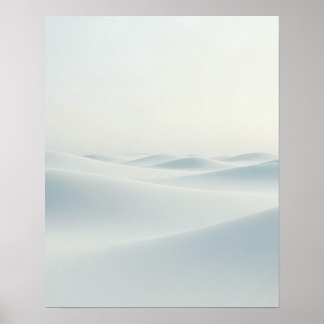 Minimalistisk konsttryck av vinterlandskap med snö poster (Framsidan)