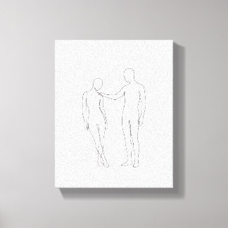 Minimalistisk kontinuerlig linje konst - Abstrakt Canvastryck
