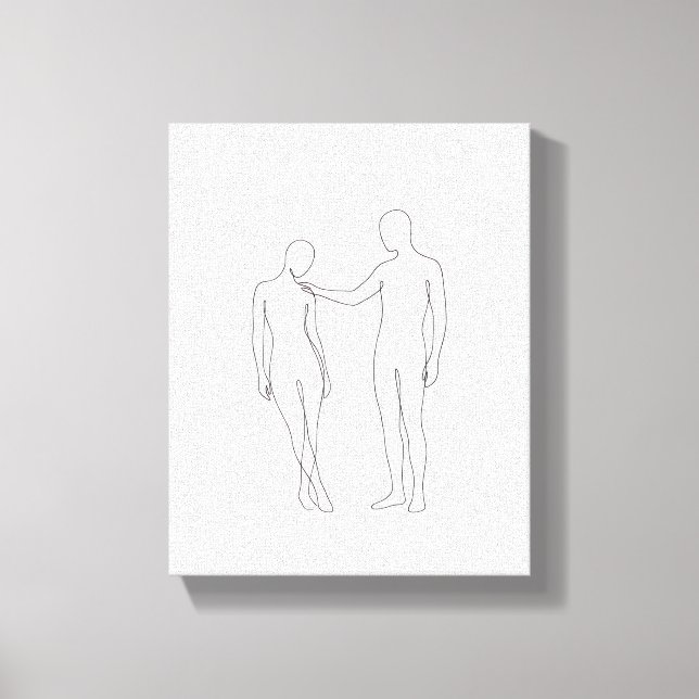 Minimalistisk kontinuerlig linje konst - Abstrakt  Canvastryck (Framsida)