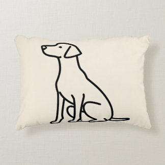 Minimalistisk konturkonst av Sitta Hund Prydnadskudde