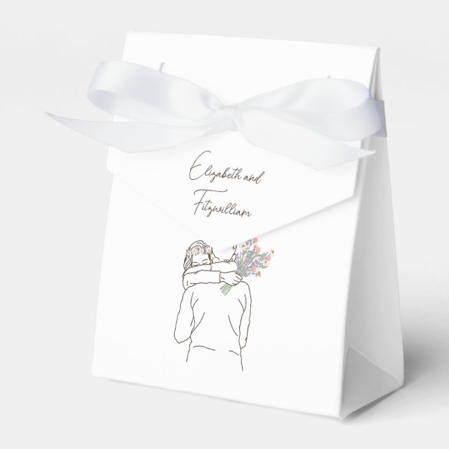 Minimalistisk konturkonst med lite hakning med Bou Presentaskar (Framsidan Sidan)