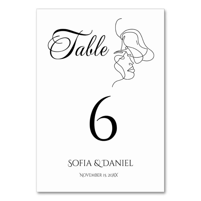 Minimalistisk konturteckning, illustration av Bröl Bordsnummer (Framsidan)