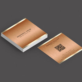 Minimalistisk koppar-Brown Struktur Tin Guld Gräns Fyrkantigt Visitkort