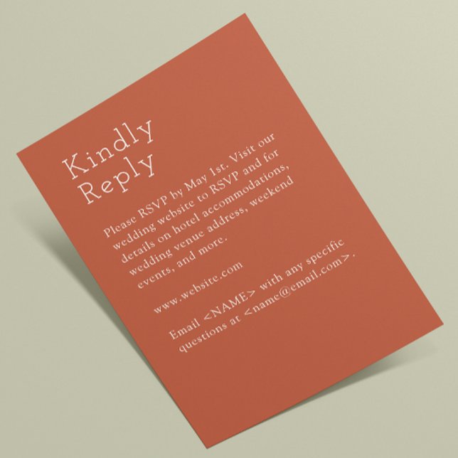 Minimalistisk kopparröd Bröllop OSA Kort (Skapare uppladdad)