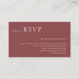 Minimalistisk Kopparröd Bröllops QR-kod RSVP Tilläggskort