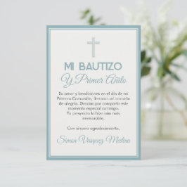 Minimalistisk Kor-baptism och första födelsedag Tack Kort