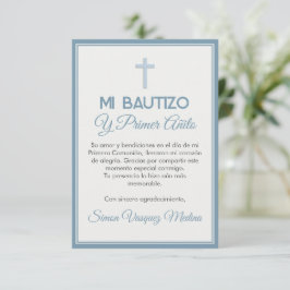 Minimalistisk Kor-baptism och första födelsedag Tack Kort