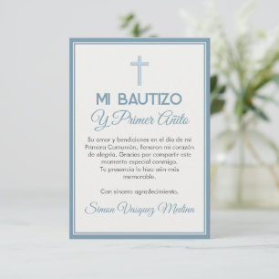 Minimalistisk Kor-baptism och första födelsedag Tack Kort