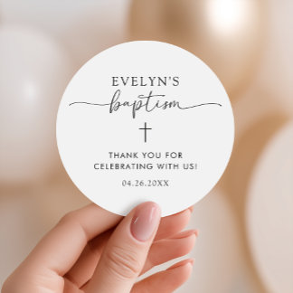 Minimalistisk Kor Personlig-baptism Tack Runt Klistermärke