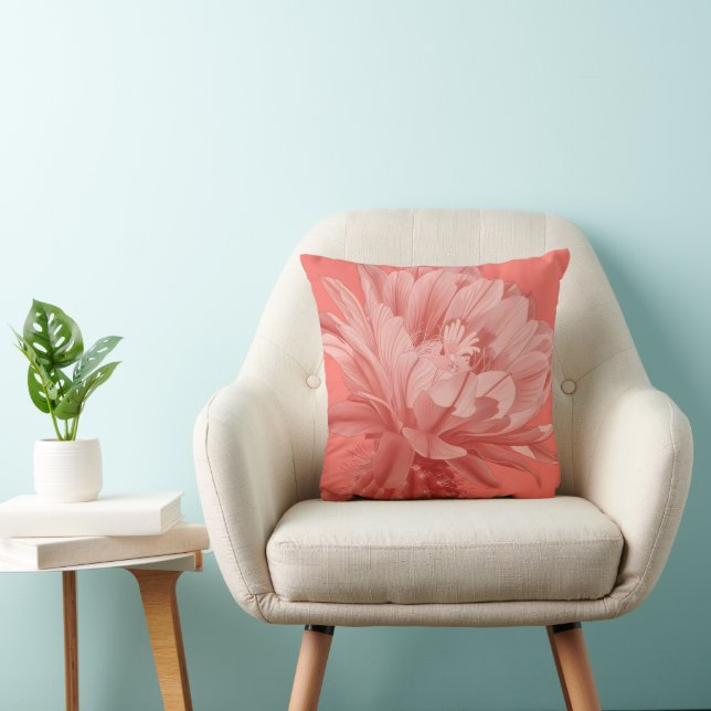 Minimalistisk korallkaktus Bloom Kudde (Stol)