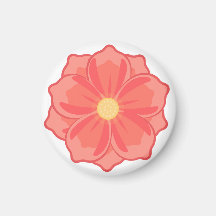 Minimalistisk korallrosa blomillustration