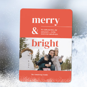 Minimalistisk koralltypografi Glad ljus foto Julkort