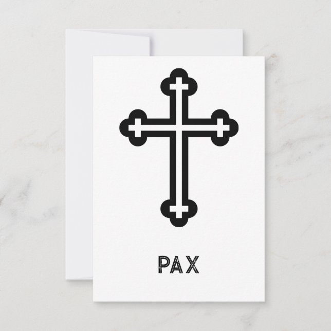 Minimalistisk Kors Pax Heliga Kort | Fader Vår (Framsida)