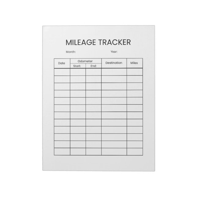 Minimalistisk körsträcka tracker anteckningsblock (Roterad)