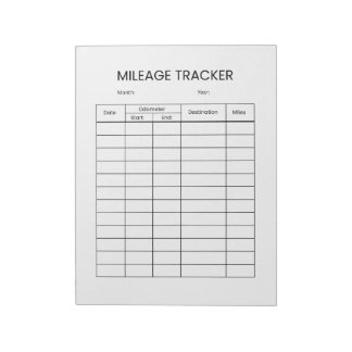 Minimalistisk körsträcka tracker anteckningsblock