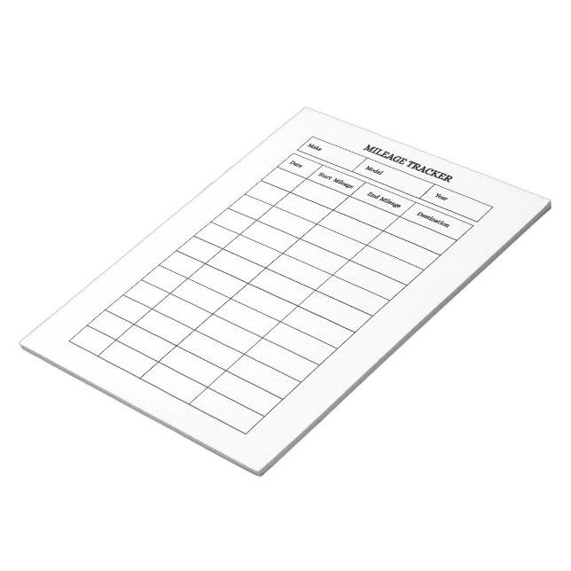 Minimalistisk körsträcka tracker anteckningsblock (Vinklad)