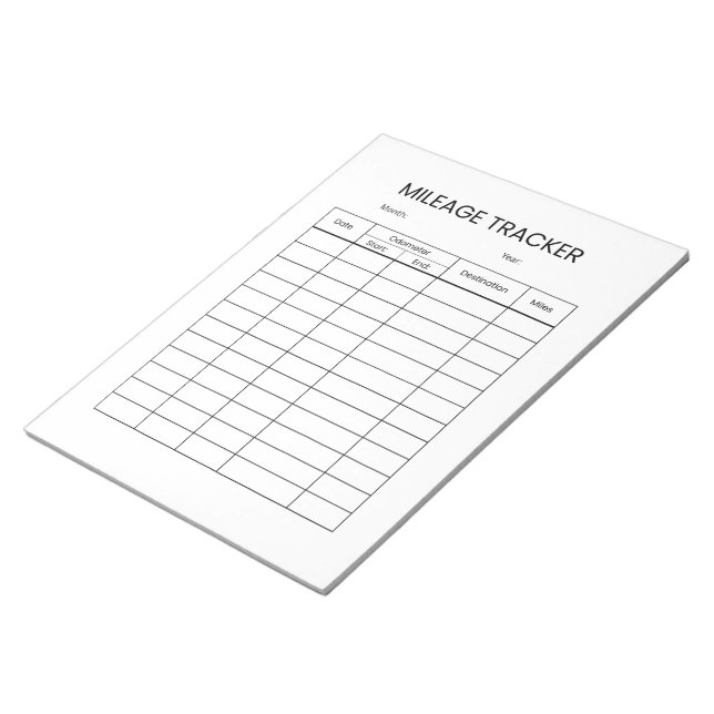 Minimalistisk körsträcka tracker anteckningsblock (Vinklad)
