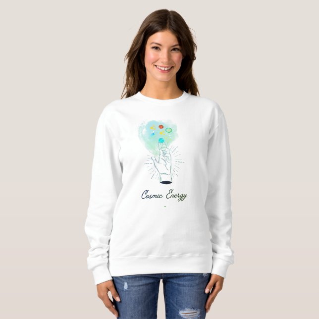 Minimalistisk Kosmisk Hand Astrologi T-Shirt - Cel (Hel framsida)