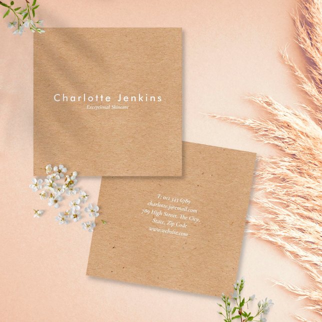 Minimalistisk Kraft Modern Professionell Fyrkantigt Visitkort (Skapare uppladdad)