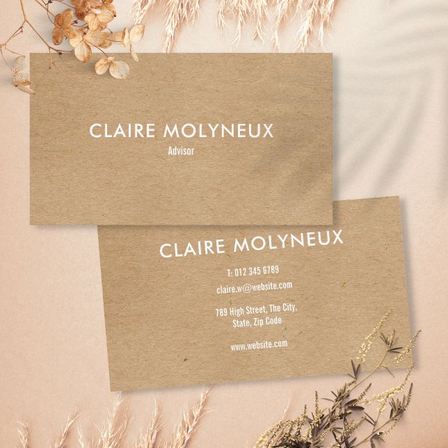 Minimalistisk Kraft Modern Professionell Visitkort (Minimalist Kraft Modern Professional Business Card)