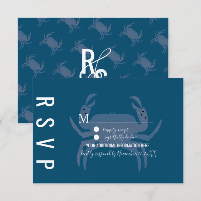 Minimalistisk kräfta typografi bröllop RSVP Inbjudningar (Fram/baksida)