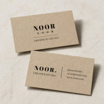 Minimalistisk Kraftpapper Visitenkort | Modern