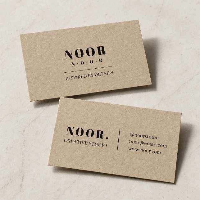 Minimalistisk Kraftpapper Visitenkort | Modern  Visitkort (Minimalist Kraft Paper Business Card | Modern)