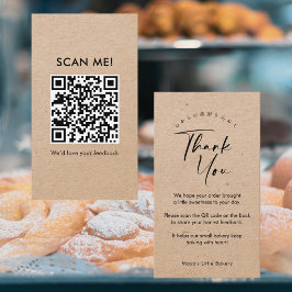 Minimalistisk kraftskrift Lämna en recension QR-ko Visitkort