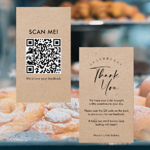 Minimalistisk kraftskrift Lämna en recension QR-ko Visitkort
