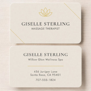 Minimalistisk kräm Lotus Massage Terapi Visitkort