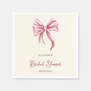 Minimalistisk krämfärgad kindros med rosa slinga b pappersservett