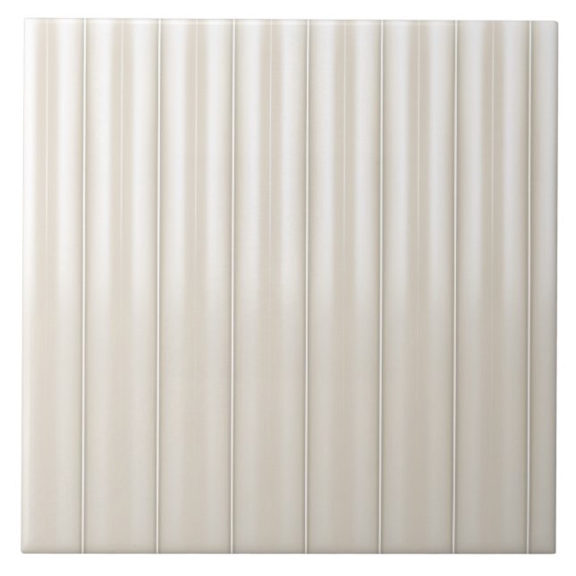 Minimalistisk krämfärgad vertikal ribbad väggpanel kakelplatta (Framsidan)