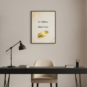 Minimalistisk krämgul väggkonst citattryck poster