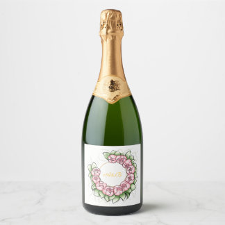 Minimalistisk krans av pioner vigsel champagneetik