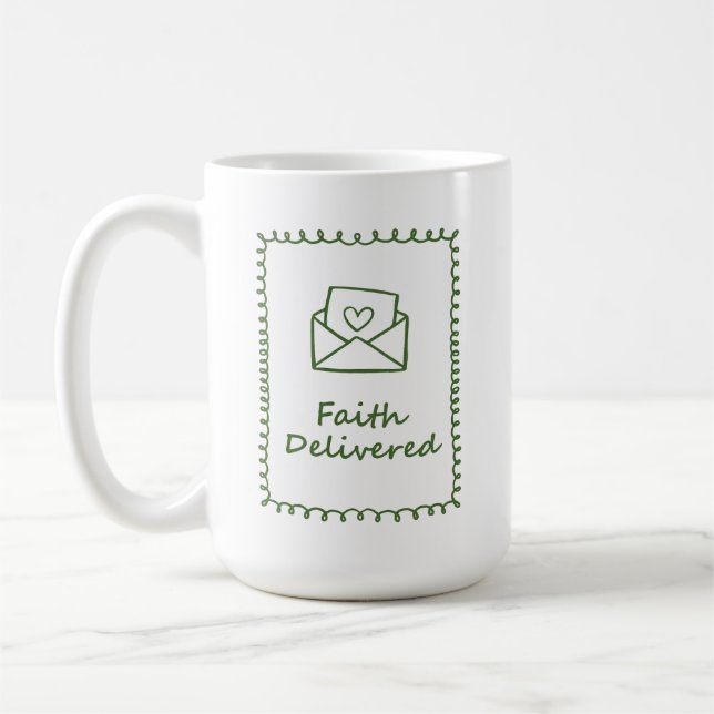 Minimalistisk kristen inspirationsbrevdesign kaffemugg (Vänster)