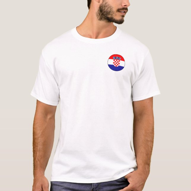 Minimalistisk kroatisk Flagga-rund-ikon T-Shirt (Framsida)