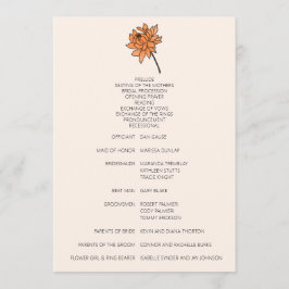 Minimalistisk Krysantemum Bröllopsprogram Program