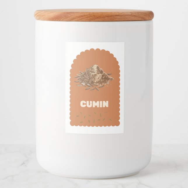 Minimalistisk Kummin Modern Kök Förvaringsburk Mat Etikett (Framsida)