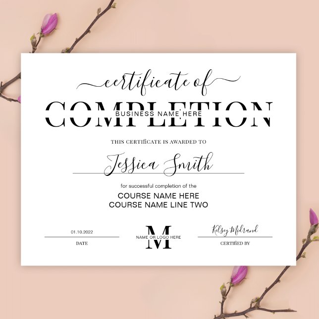 Minimalistisk kursbevis för slutförande (Skapare uppladdad)