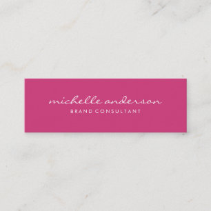 Minimalistisk kursiv Rosa-text Mini Visitkort