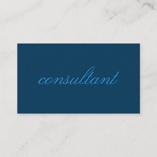 Minimalistisk kursiv text | Blå svart Visitkort (Framsida)