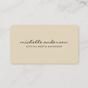 Minimalistisk kursiv text för Beige Visitkort